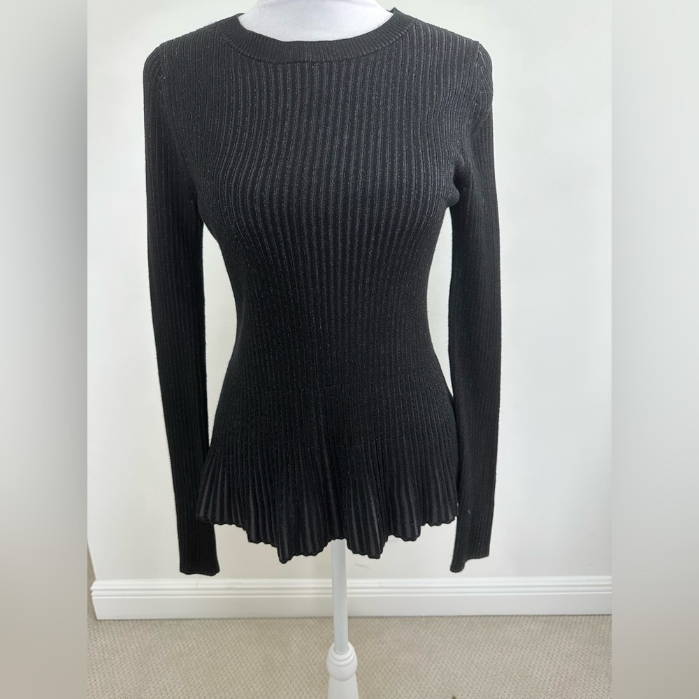 Leo & Sage Long Sleeve Black Top, Size S